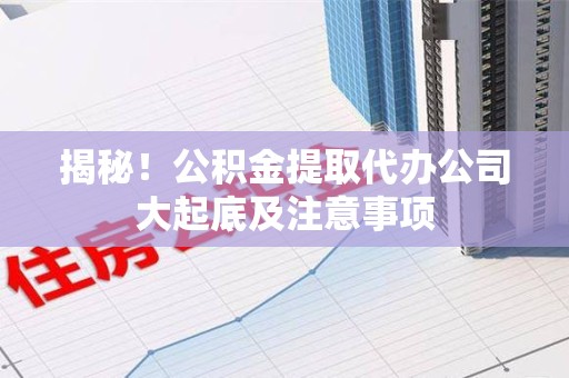 松溪揭秘！公积金提取代办公司大起底及注意事项