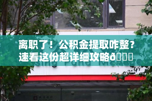 松溪离职了！公积金提取咋整？速看这份超详细攻略😎